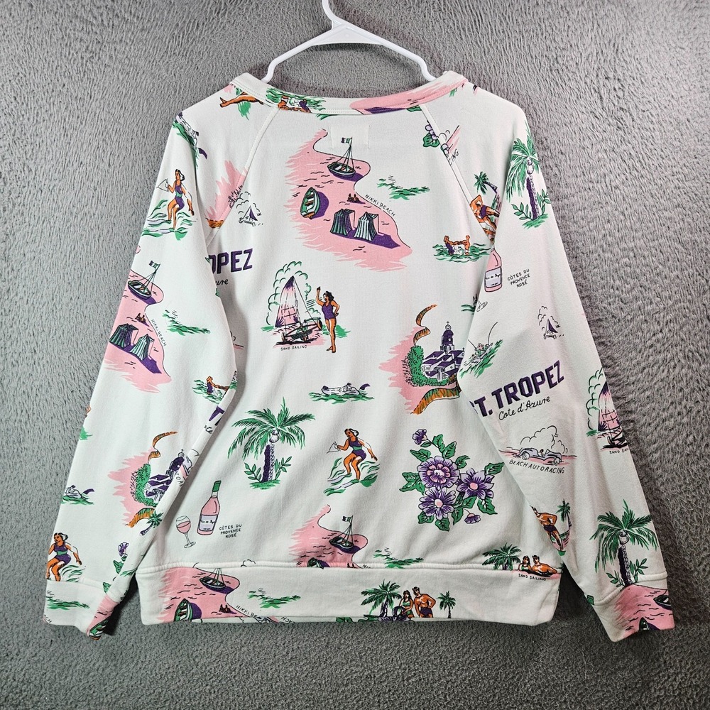 Lou & Grey Sweater Women Medium Beach Vacation Sailing Boat Stretch‎ White - Picture 6 of 9
